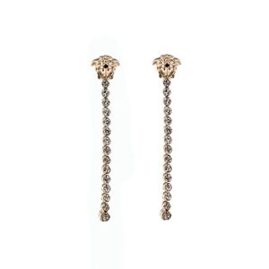 AUTHENTIC Versace Medusa Gold and Rhinestone Drop earrings